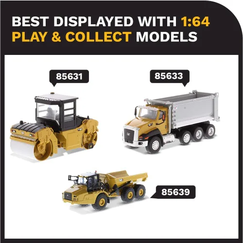 Vista 7 de Diecast Masters 1:64 Caterpillar CB-13 Roller with ROPS, Play & Collect Series Cat Trucks Equipo de construcción Modelo a escala coleccionable