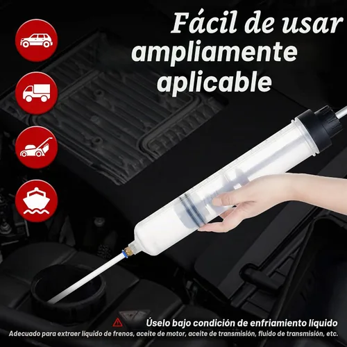 Vista 6 de Reniteco Bomba extractora de aceite - Extractor de líquidos manual de 500 cc, bomba de aceite multifunción para automóvil, bomba de transferencia