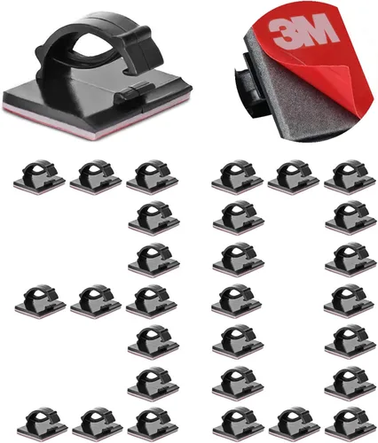 Vista 11 de Clips de Cable Autoadhesivos 3M Organizador de Cables, Soporte de Alambre Abrazadera de Gestión Adhesiva para Escritorio Coche Cámara de Tablero