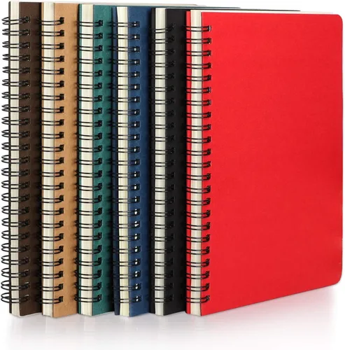 Vista 14 de EUSOAR Cuaderno con rayas en espiral, tamaño A5, paquete de 3 unidades, 5.5 x 8.3 pulgadas, 120 páginas, cuadernos de escritura de viaje, cuaderno