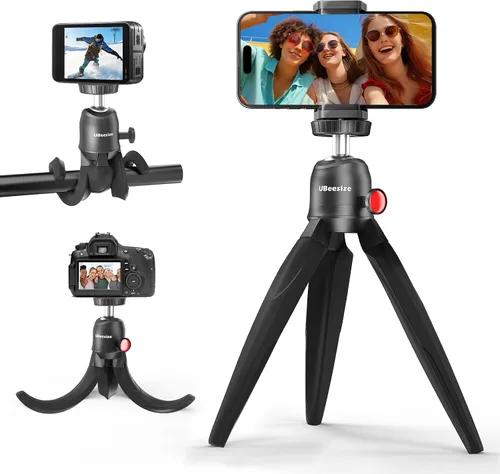 Vista 8 de UBeesize Trípode S, Trípode de lata calidad para teléfono, trípode flexible con obturador remoto inalámbrico, compatible con iPhone/Android Samsung