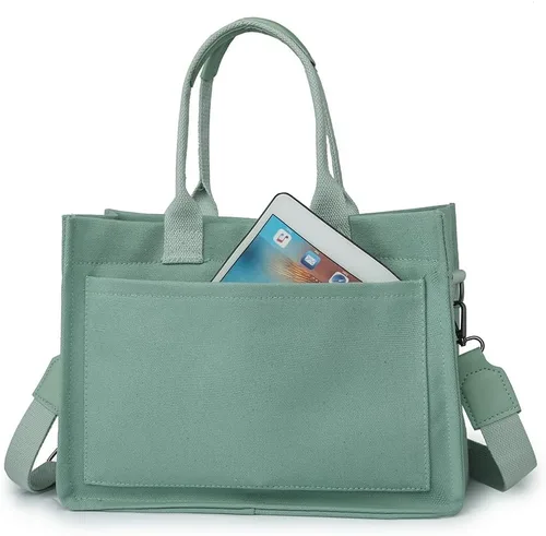 Vista 5 de Juoxeepy Bolsa de lona con múltiples bolsillos para mujer, bolsa de iglesia, bolsa de pañales con compartimentos