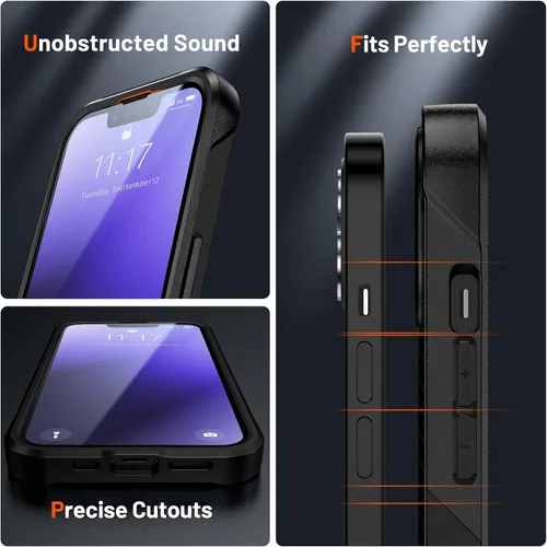 Vista 6 de Funda diseñada para iPhone 14, iPhone 13, 2 en 1, regalo de grado militar, resistente a caídas, resistente a prueba de golpes, para iPhone 14, funda