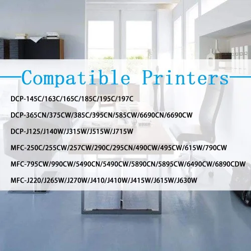 Vista 3 de Cartucho de tinta compatible LC 61 MFC-J615W de repuesto para Brother LC61 LC-61 LC65 LC61BK para impresora MFC-795CW 990CW MFC-J265W MFC-J270W