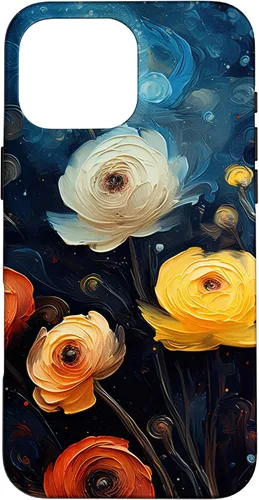 Vista 19 de Gorgeous Star Night Ranunculus Flowers Famous Painting Case for iPhone 17