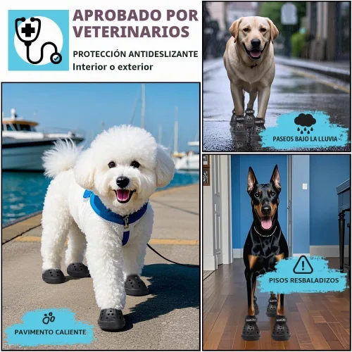 Vista 5 de JZXOIVA Zapatos para perros para pavimento caliente, botines de perro para perros pequeños, botas transpirables para perros y protectores de patas