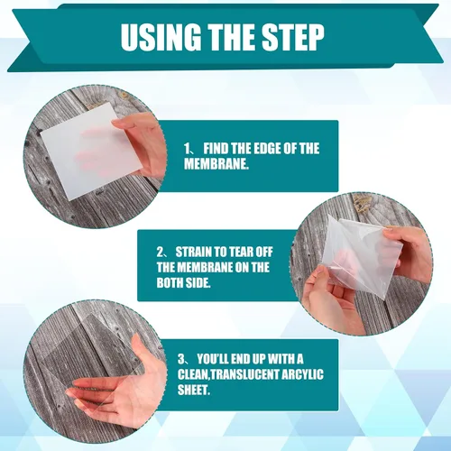 Vista 3 de Pangda 100 piezas de láminas cuadradas de acrílico fundido transparente de 4'' x 4'', hojas de plástico cuadradas, paneles transparentes con papel