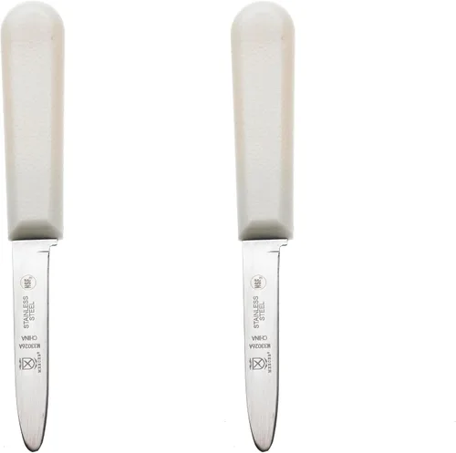 Vista 13 de Mercer Culinary Cuchillo para almejas con mango de polietileno, 3-1/4, blanco