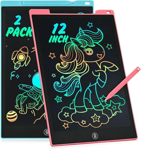 Vista 12 de Tableta de escritura LCD, paquete de 2 juguetes para niños pequeños, almohadilla de dibujo de 10 pulgadas, artículos esenciales de viaje para niños