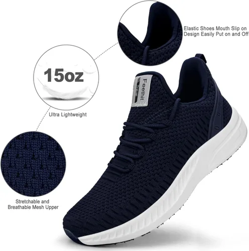Vista 2 de Feethit - Tenis de correr modernos para hombre antideslizantes, ligeros, transpirables y de malla