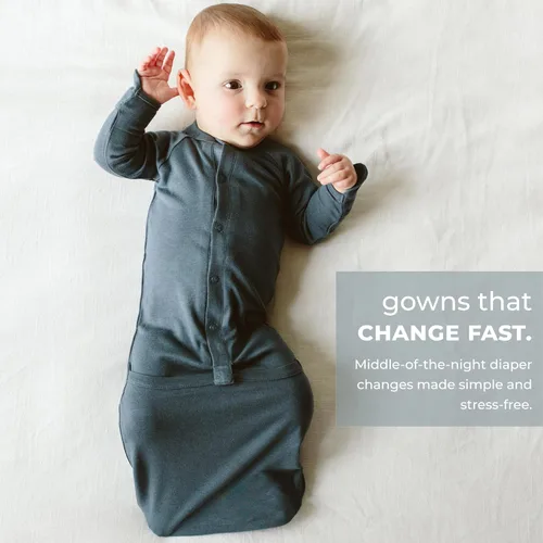 Vista 2 de goumikids Viscosa hecha de bambú algodón orgánico convertible vestido de bebé