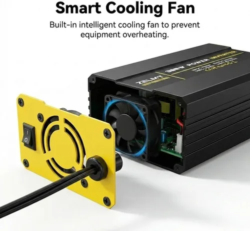 Vista 8 de Inversor de corriente para automóvil de 300 W, adaptador de enchufe de automóvil de 12 V CC a 110 V CA, 30 W USB-C y 18 W USB-A de carga rápida