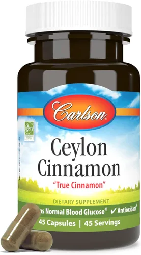 Vista 5 de Carlson Canela de Ceilán, Suplementos de Canela, 500 mg, 45 Cápsulas