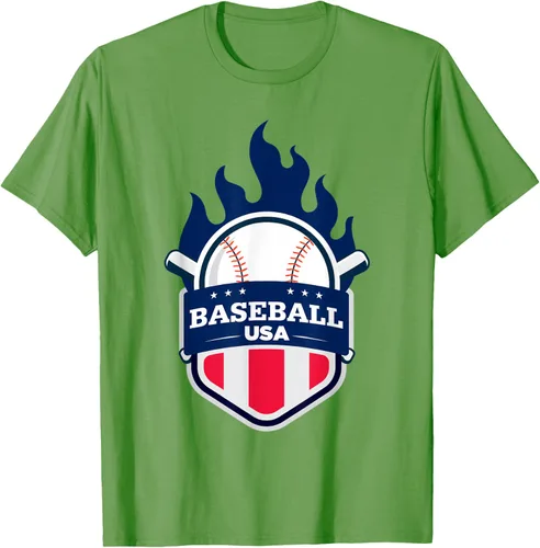 Vista 20 de Baseball USA Support the Team Shirt - Camiseta con la bandera de Estados Unidos, Blanco, S