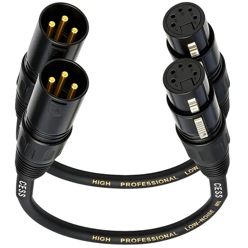 Vista 8 de CNCESS Adaptador XLR macho de 3 pines a XLR hembra de 5 pines, 6 pulgadas