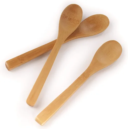 Vista 10 de BambooMN Cuchara de cena reutilizable de bambú sólido de 8 pulgadas, cubiertos de comedor, utensilios de cocina, 10 piezas