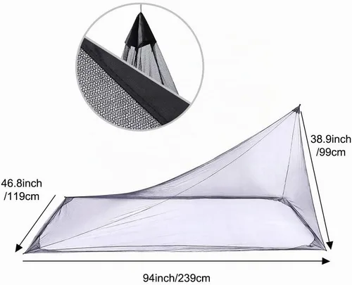 Vista 3 de 4Monster Red de insectos para acampar con bolsa de transporte, compacta y ligera, se adapta a la cama, bolsas de dormir, tienda de campaña