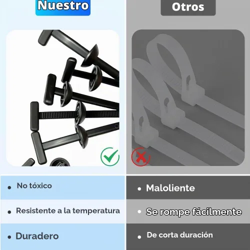 Vista 3 de Hebilla universal de nailon para ataduras de cables, resistentes, multiusos, gestión de cables de nailon autobloqueante, hebilla de plástico