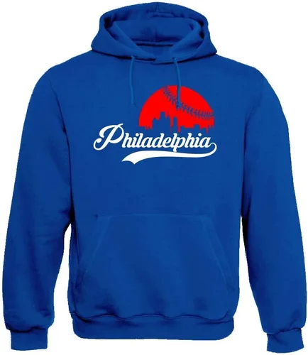 Vista 8 de Xtreme Apparrel Cityscape Skyline - Sudadera con capucha para hombre para fanáticos del béisbol