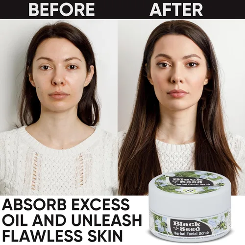 Vista 7 de HERBOGANIC Black Seed - Exfoliante facial de hierbas Limpia, rejuvenece y nutre la piel Exfoliante facial hidratante Exfoliante facial