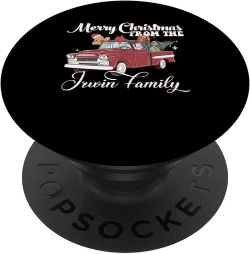 Vista 6 de Red Pick Up Truck Irwin Family Christmas Costume Matching PopSockets MagSafe PopGrip for iPhone