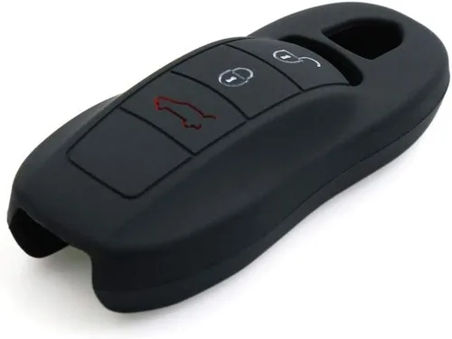 Vista 3 de X AUTOHAUX Funda Protectora de Silicona Negra para Llave de Coche sin Llave, Compatibilidad con Porsche Macan Panamera Cayenne 911 718 Negro