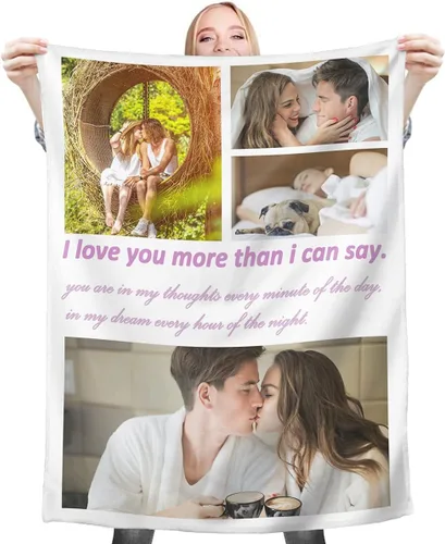 Vista 15 de Mantas personalizadas con collage de fotos, mantas personalizadas con texto y imagen, mantas de franela suave, mantas de cama regalo para bebé