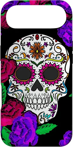 Vista 27 de Funda de regalo mexicana para iPhone 17, diseño de calavera de azúcar