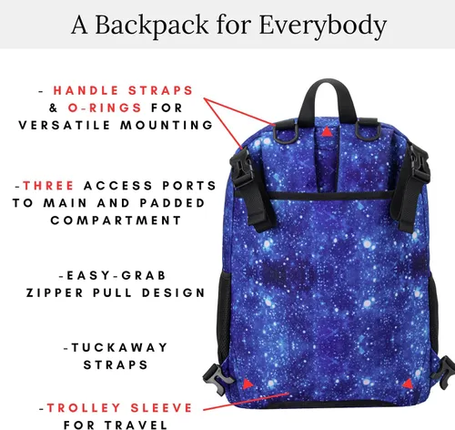 Vista 2 de Mochila adaptativa para niñas, niños para todas las habilidades y edades mochila para silla de ruedas con diseño adaptable para viajes, escuela