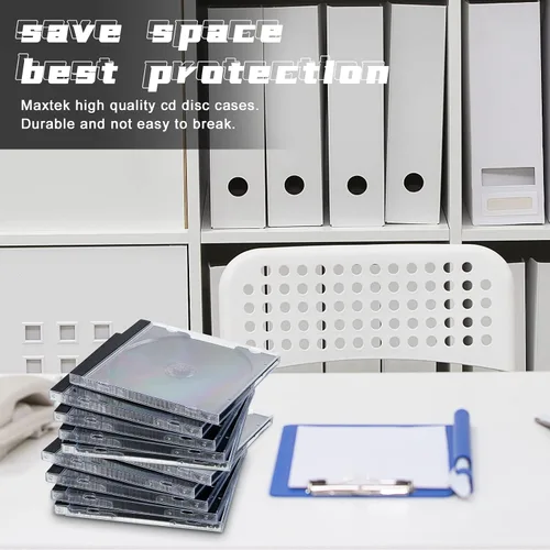 Vista 5 de LEIFIDE 50 Piezas Caja de Joya para CD de 10.4 mm de Plástico Transparente, Funda Única para DVD, Funda Estándar para CD/DVD para Protección