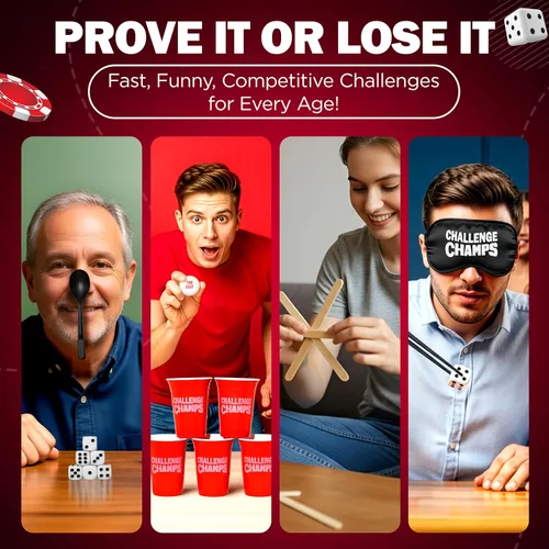 Vista 7 de Juego de fiesta de acción: 200 desafíos de habilidad para la construcción de equipos, noche de juegos familiares Juego completo para adultos