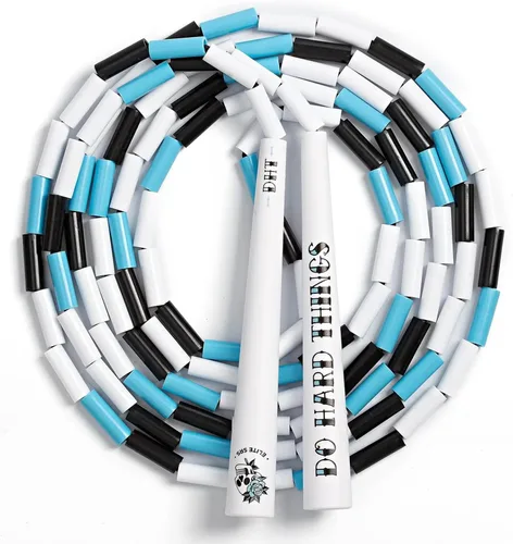 Vista 9 de Elite Jumps Edge Beaded Adjustable Jump Rope, Do Hard Things Tangle-free 1-inch shatterproof beads. Long edge handles. Adjustable for all ages.