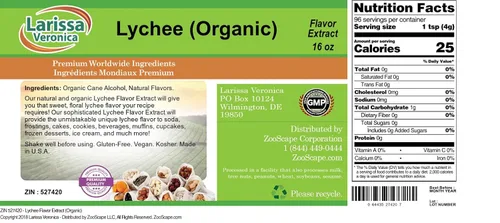 Vista 2 de Extracto de sabor a lichi (Orgánico) (16 oz, ZIN: 527420)
