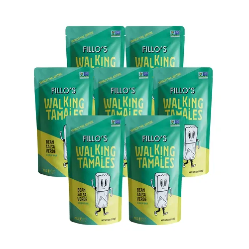 Vista 9 de Fillo's Walking Tamales, Salsa Verde, paquete de 1, listos para comer, deliciosos, sin gluten, sin conservantes, sin azúcar añadida, tamales
