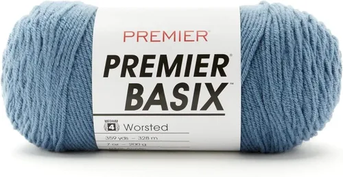 Vista 26 de Premier Yarns Basix, hilo de estambre sólido, hecho de acrílico, hilo ideal para ganchillo y tejido, color blanco, 359 yardas