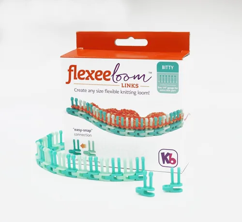 Vista 10 de Authentic Knitting Board Flexee Loom Links Skinny, calibre pequeño, para hilo fino, 48 eslabones, 96 clavijas