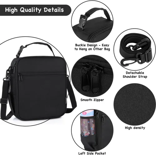 Vista 3 de Bolsa de almuerzo aislada para niños, bolsas de picnic térmicas con correa ajustable para adultos, niños, mujeres, hombres, niños y niñas