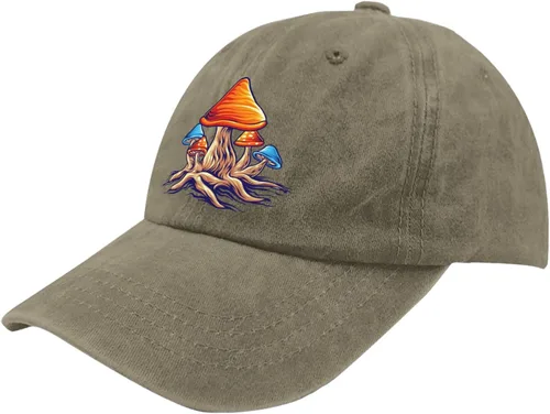 Vista 2 de Sombrero Magic Mushrooms Dad Sombreros para Mujer Vintage Denim Cap Ajustable