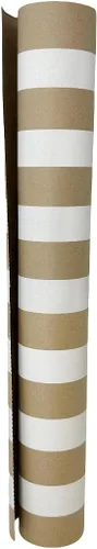 Vista 22 de Camino de mesa a rayas de oro antiguo, rollo de papel desechable para fiestas o bodas, hecho en Estados Unidos