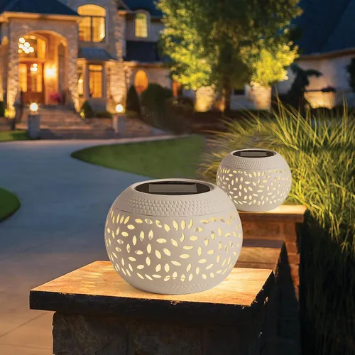 Vista 7 de Faroles solares de mesa impermeables para exteriores, lámpara LED de metal blanco, luz de mesa, lámpara decorativa para escritorio