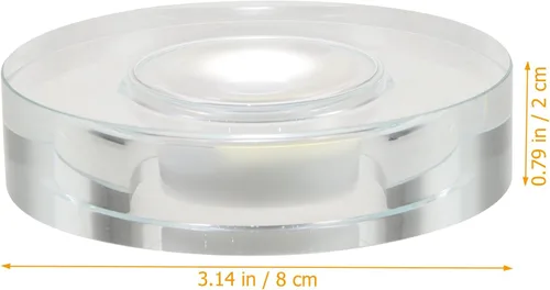 Vista 2 de HOMSFOU 2 unids soporte de lámpara giratorio LED soporte de luz acrílica LED base de vidrio base de luz LED recargable base de pantalla de cristal