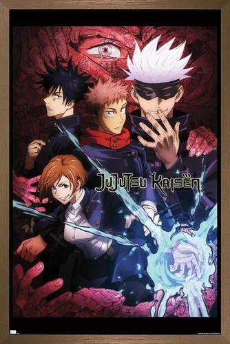 Vista 11 de Jujutsu Kaisen - Póster de pared inglés de una hoja, 34 pulgadas de largo x 22.4 pulgadas de ancho, versión sin marco