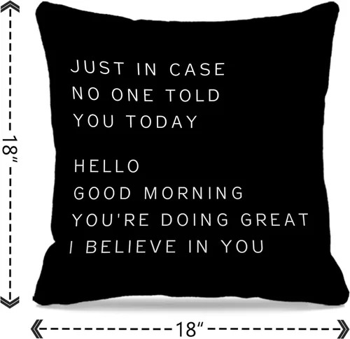 Vista 5 de Nogrit Fundas de almohada inspiradoras de 18 x 18 pulgadas, regalos para mujeres y hombres, regalos de aliento y motivacionales, por si acaso nadie