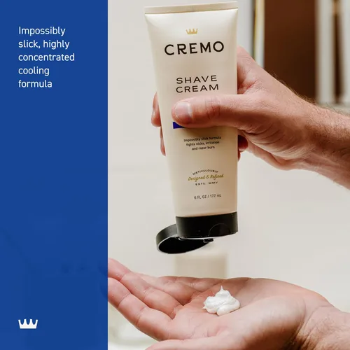 Vista 4 de Cremo Crema de afeitar, crema de afeitado refrescante de grado barbero, crema de afeitar increíblemente superior ultra-deslizante para hombres