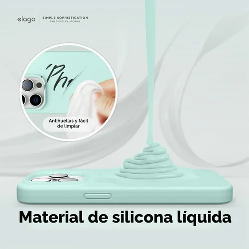 Vista 4 de elago Funda de silicona líquida prémium para iPhone 14 Pro aguamarina (Aqua Sky)