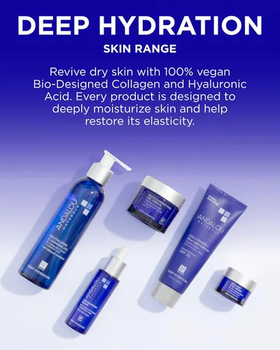 Vista 7 de Andalou Naturals Crema hidratante facial de hidratación profunda, crema multicorrectora, cuidado diario de la piel con ácido hialurónico, colágeno