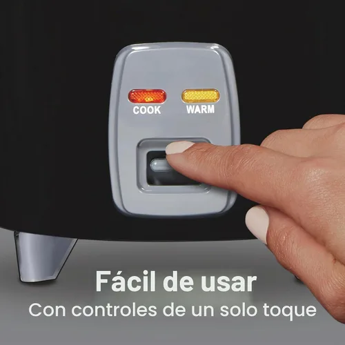 Vista 3 de Proctor Silex - Arrocera y vaporizador de alimentos, 6 tazas cocinadas (3 tazas sin cocinar), incluye cesta de vapor y enjuague, negro (37510)