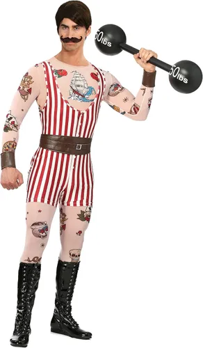 Vista 2 de Disfraz vintage Strongman para hombre