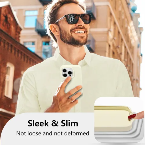 Vista 8 de Funda magnética de silicona para iPhone 13 Pro, color blanco antiguo [Compatible con Magsafe] [Forro de microfibra suave antiarañazos], funda