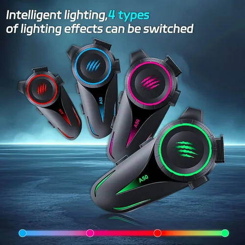 Vista 2 de Casco de motocicleta Bluetooth con altavoz para casco de exterior, con cancelación de ruido, auriculares inalámbricos Bluetooth ultrafinos